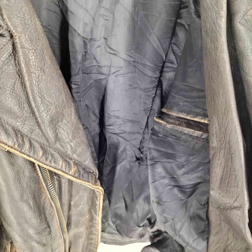 REAL LEATHER リアルレザー 本革 YKKジップ レザー ダブルライダースジャケット メンズ