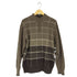 PURE CASHMERE チェック柄ハーフジップニット メンズ L