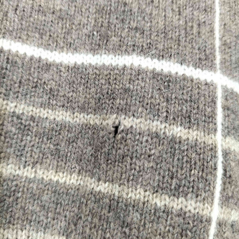 PURE CASHMERE チェック柄ハーフジップニット メンズ L