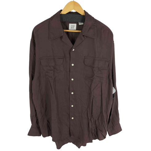 ギャップ Gap 90S OLD ループカラー 開襟 レーヨン 長袖シャツ メンズ L