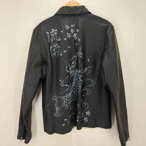雅結 背面ペイントレザージャケット メンズ JPN:XL
