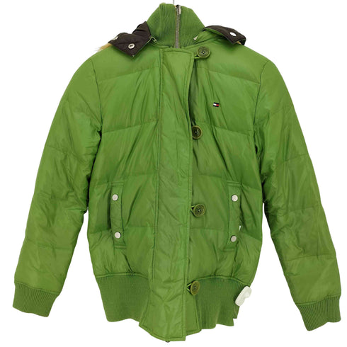 トミーヒルフィガー TOMMY HILFIGER リバーシブル ダブルジップ ボア フーデッド ダウン ジャケット レディース import:M