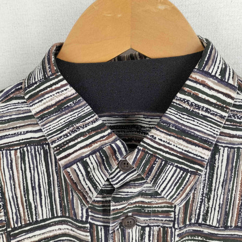 イッセイミヤケ ISSEY MIYAKE 1991AW 黒タグ 総柄 レーヨン 長袖シャツ メンズ M