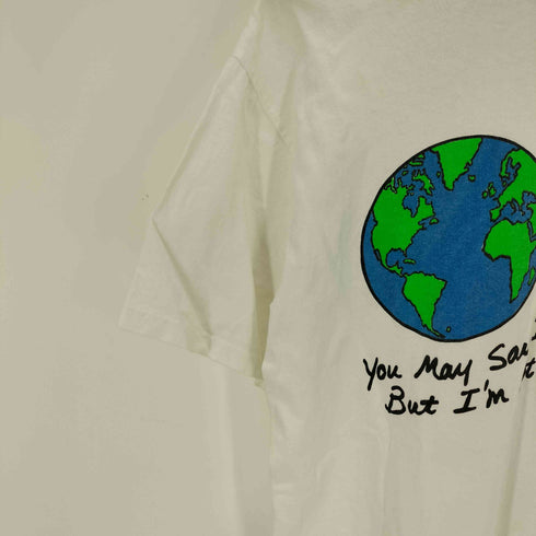 ヘインズ Hanes シングルステッチ 地球プリントTシャツ メンズ JPN:L