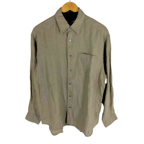バナナリパブリック BANANA REPUBLIC 90S リネン100% バナリパ 長袖シャツ 無地 メンズ M