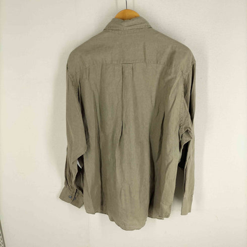 バナナリパブリック BANANA REPUBLIC 90S リネン100% バナリパ 長袖シャツ 無地 メンズ M