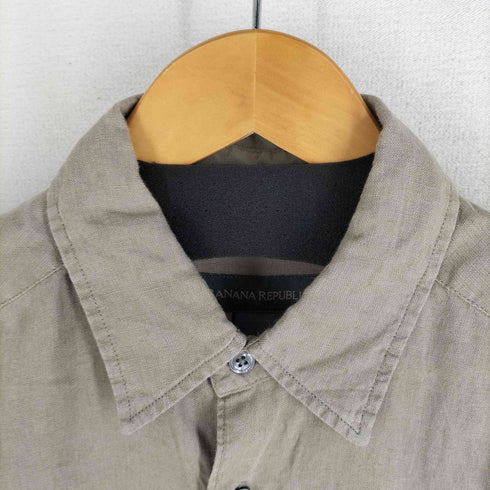 バナナリパブリック BANANA REPUBLIC 90S リネン100% バナリパ 長袖シャツ 無地 メンズ M
