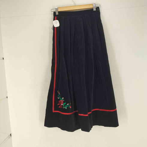 SUSAN BRISTOL 刺繍ベロアプリーツスカート レディース 6