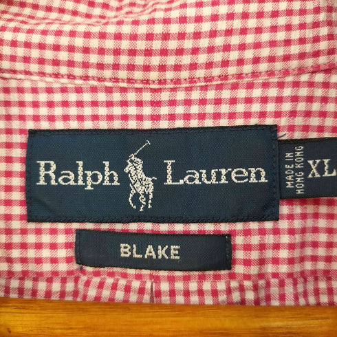 ラルフローレン RALPH LAUREN 香港製 BLAKE ギンガムチェック シアサッカーBDシャツ メンズ JPN:XL