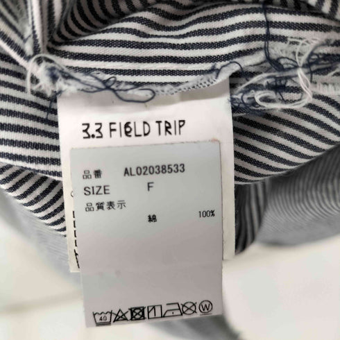 3.3 FIELD TRIP カットオフ加工 ストライプオーバーシャツ メンズ FREE