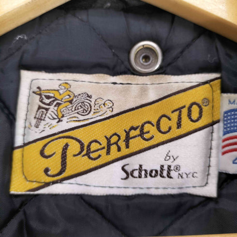 パーフェクトバイショット Perfecto by Schott USA製 バイカータグ ダブルライダースレザージャケット メンズ US:40