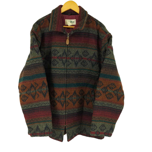 エルエルビーン L.L.Bean 80-90S ネイティブ柄ウールジャケット メンズ import:XL