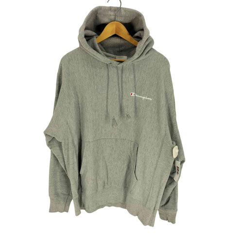 チャンピオン Champion 青単 復刻 REVERSE WEAVE リバースウィーブ ロゴ刺繍 目なし ポリコットン プルオーバーパーカー メンズ import:L