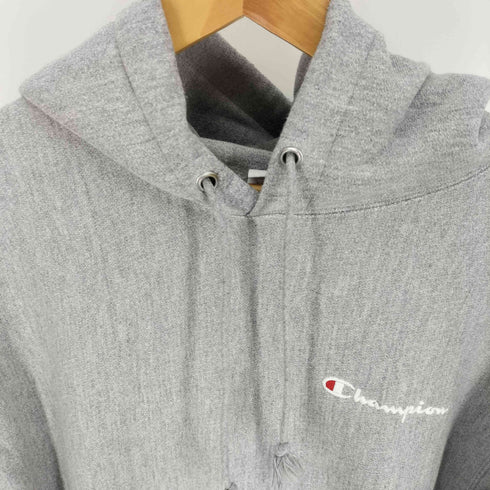チャンピオン Champion 青単 復刻 REVERSE WEAVE リバースウィーブ ロゴ刺繍 目なし ポリコットン プルオーバーパーカー メンズ import:L