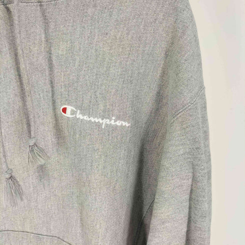 チャンピオン Champion 青単 復刻 REVERSE WEAVE リバースウィーブ ロゴ刺繍 目なし ポリコットン プルオーバーパーカー メンズ import:L