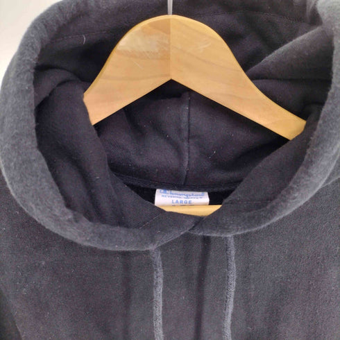 チャンピオン Champion 青単 復刻 REVERSE WEAVE リバースウィーブ ロゴ刺繍 目なし ポリコットン プルオーバーパーカー メンズ import:L