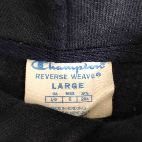 チャンピオン Champion 青単 復刻 REVERSE WEAVE リバースウィーブ ロゴ刺繍 目なし ポリコットン プルオーバーパーカー メンズ import:L