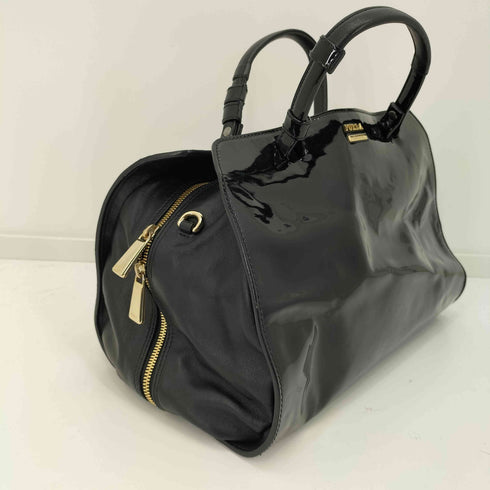 フルラ FURLA レザー切替 エナメル 2way ショルダーバッグ ハンドバッグ レディース