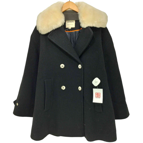 ファー付き ピーコート ウールコート レディース import:M