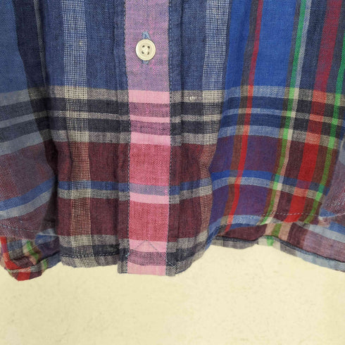 ポロラルフローレン POLO RALPH LAUREN CLASSIC FIT リネン100 ポニー刺繍チェックシャツ メンズ JPN:L