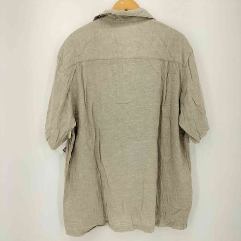 ハガー HAGGER リネンレーヨンフロントデザインオーバルカラーシャツ メンズ import:XL