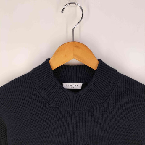 サンドロパリ sandro PARIS フロントポケット モックネック ウールアクリルニット レディース import:XS