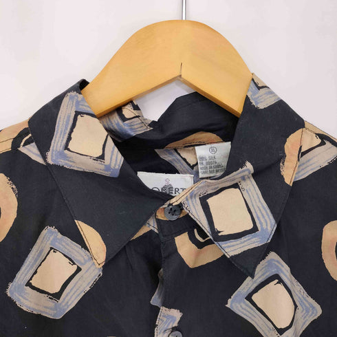ロバートストック ROBERT STOCK 総柄シルクレギュラーカラーS/S シャツ メンズ import:XL