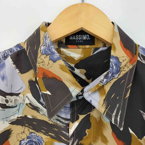 MASSIMO UOMO デザインシルクレギュラーカラーシャツ メンズ