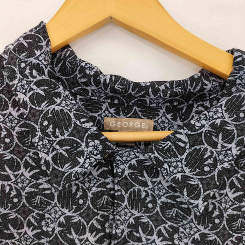 ジョージズ GEORGE レーヨン総柄オープンカラーシャツ オーバーサイズ メンズ 3XL