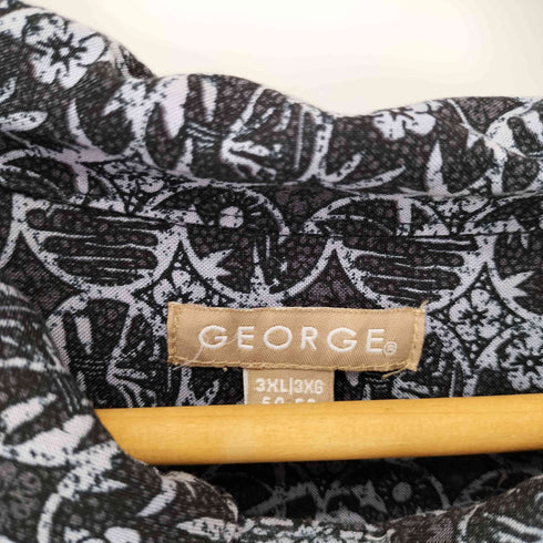 ジョージズ GEORGE レーヨン総柄オープンカラーシャツ オーバーサイズ メンズ 3XL