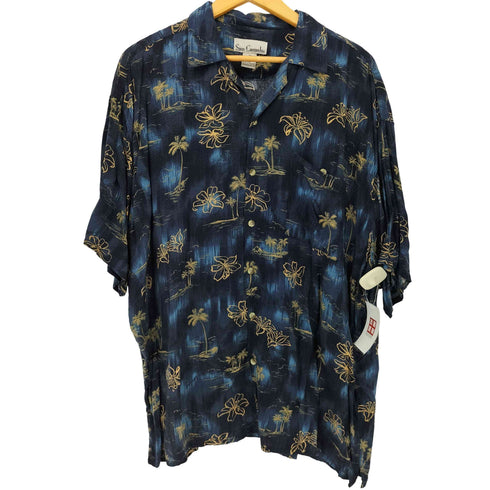 SUN CASUALS 花柄レーヨンオープンカラーシャツ メンズ import:XL