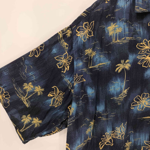 SUN CASUALS 花柄レーヨンオープンカラーシャツ メンズ import:XL