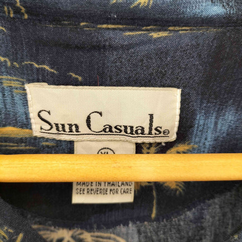 SUN CASUALS 花柄レーヨンオープンカラーシャツ メンズ import:XL