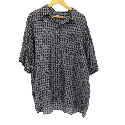 BOGARI 総柄シルクレギュラーカラーシャツ メンズ