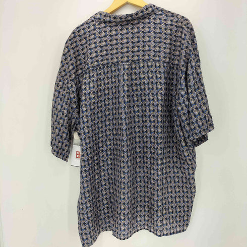 BOGARI 総柄シルクレギュラーカラーシャツ メンズ