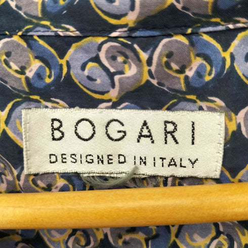 BOGARI 総柄シルクレギュラーカラーシャツ メンズ