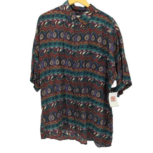 BOGARI 総柄シルクレギュラーカラーシャツ メンズ