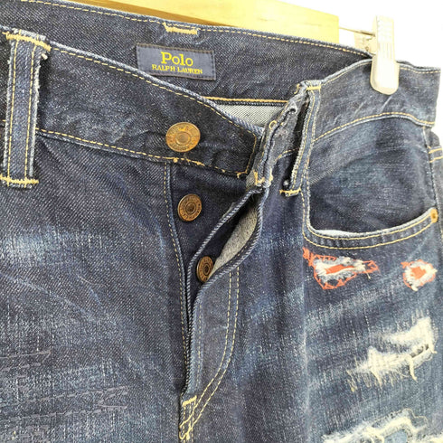 ポロラルフローレン POLO RALPH LAUREN ダメージリペア加工 パッチワーク デニムパンツ AVERY BOYFRIEND レディース