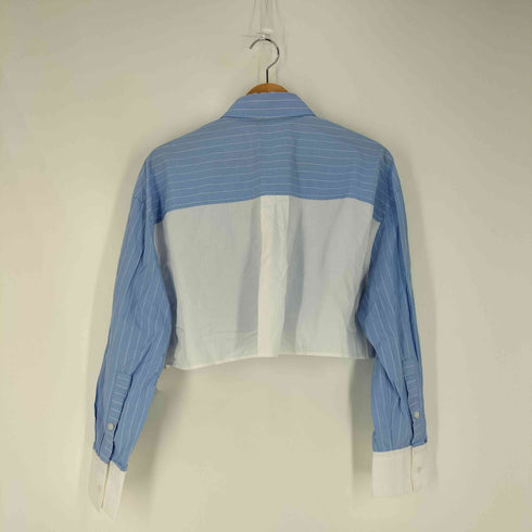ザラ ZARA ストライプポプリン クロップドシャツ レディース import:S