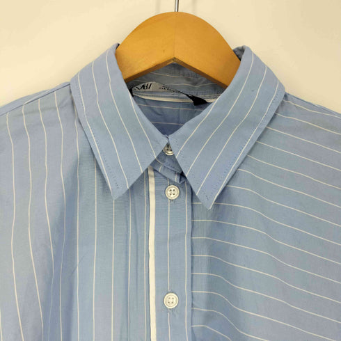 ザラ ZARA ストライプポプリン クロップドシャツ レディース import:S