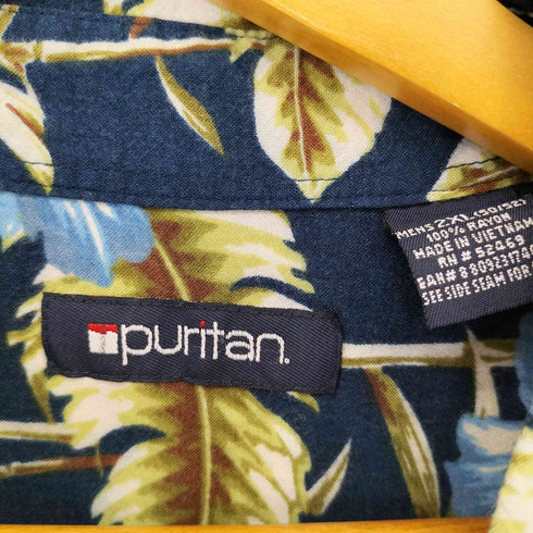 ピューリタン PURITAN 花柄レーヨンレギュラーカラーシャツ メンズ 2XL