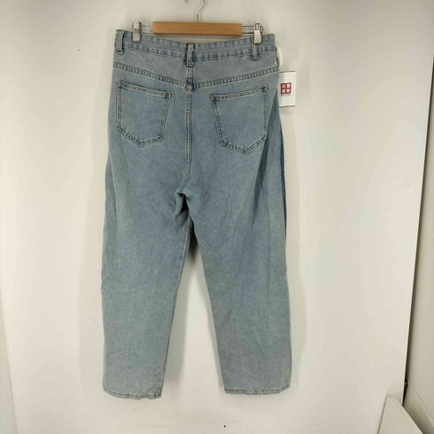 ボタンデザイン ストレートデニムパンツ レディース XL