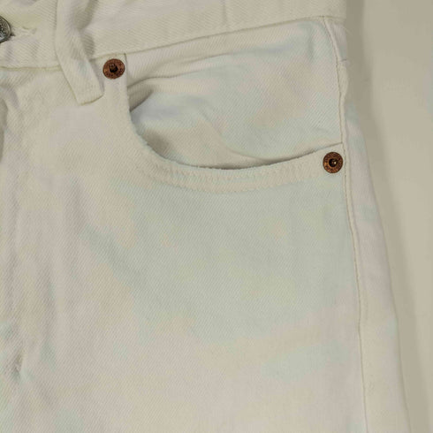 ザラ ZARA ハイウエスト ホワイトワイドデニムパンツ レディース EUR:36