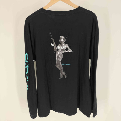 HAJIME SORAYAMA BLACK LONG SLEEVE TEE SHIRT バックプリント L/S Tシャツ メンズ