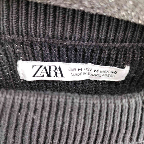 ザラ ZARA 畔編み クルーネックニット メンズ M