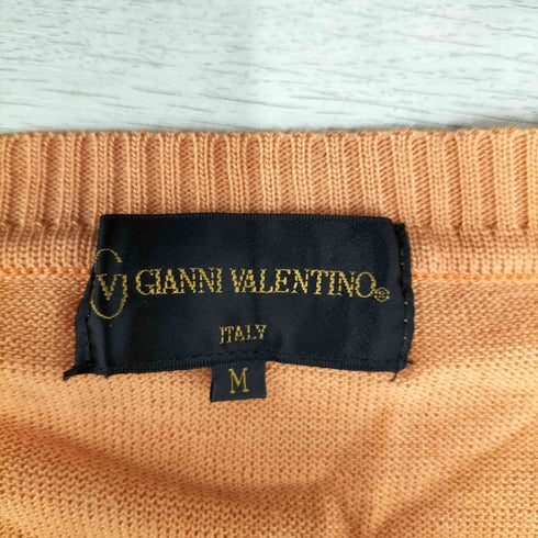ジャンニヴァレンティノ GIANNI VALENTINO ラメ刺繍ロゴ リネン混 カーディガン レディース import:M
