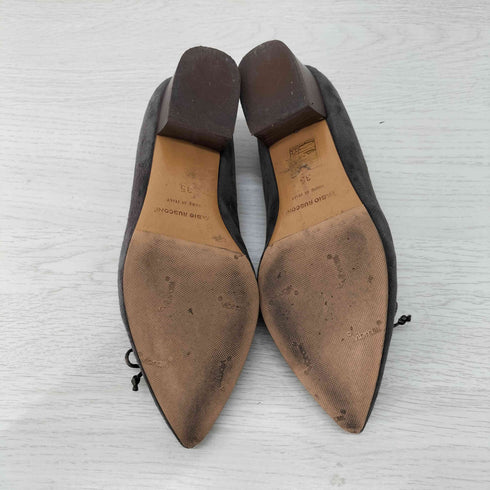 ファビオルスコーニ FABIO RUSCONI イタリア製 AMALFI-ASFALTO 1705 スエードパンプス VIBRAMソール レディース JPN:23
