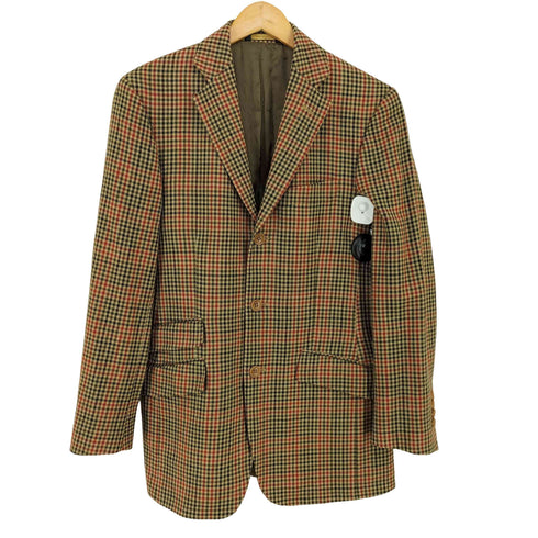 ブルックスブラザーズ BROOKS BROTHERS イタリア製 カシミヤ混 ガンクラブチェック 3Bテーラードジャケット メンズ 36