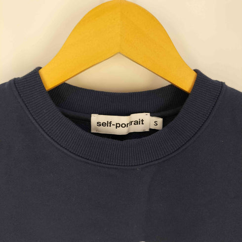 セルフポートレイト self-portrait フロントプリント クルーネックスウェット レディース import:S