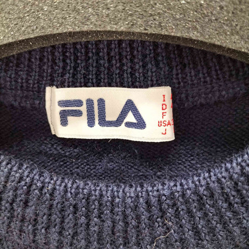 フィラ ゴルフ FILA GOLF ロゴ刺繍バイカラーボーダーニットセーター レディース JPN:L